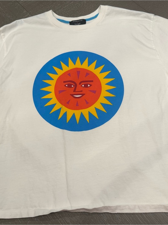 kate spade Tops - kate spade White Tee with Red Heart and Black Logo